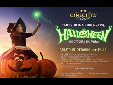 Cinecittà World - party di inaugurazione di HALLOWEEN, Sabato 10 Ottobre ore 14:30